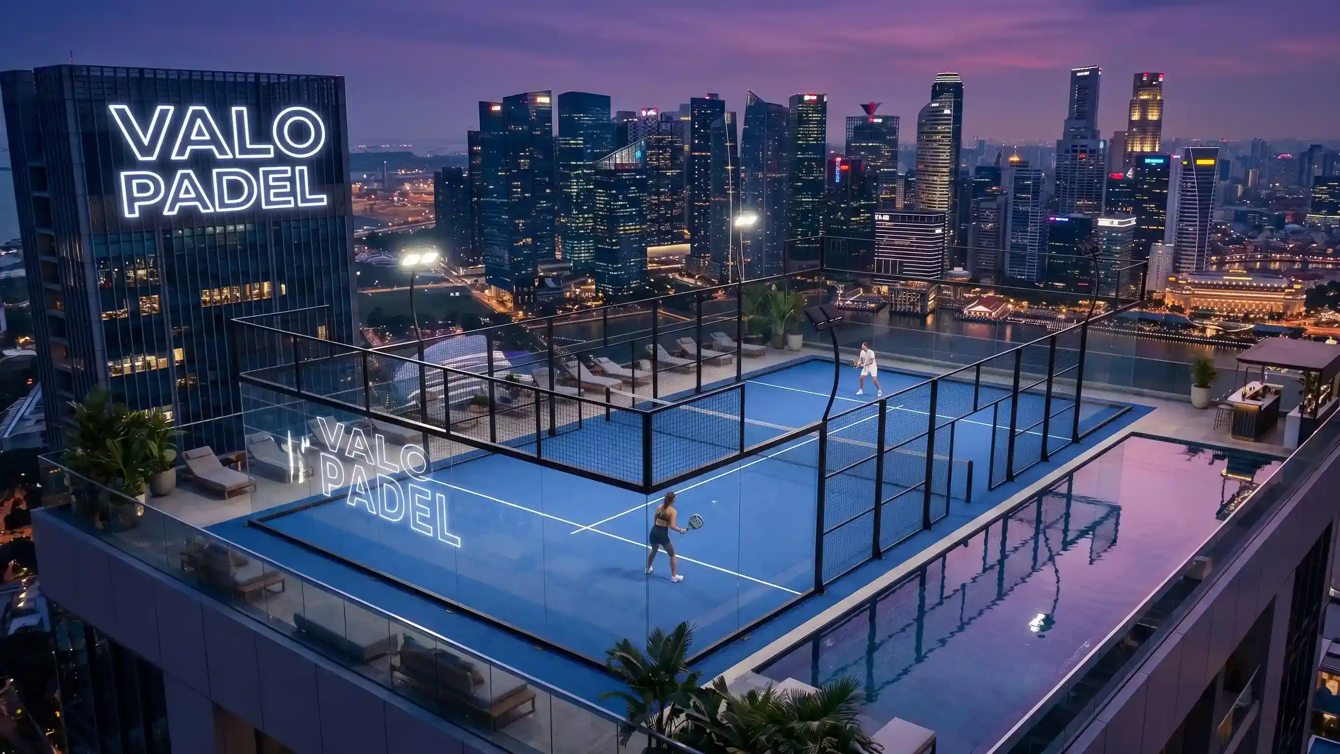 Valo Padel Infinite View panoramic padel court for rooftop sports infrastructure